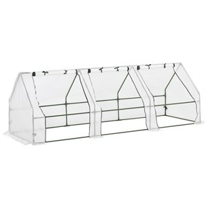 Outsunny 9 x 3 x 3-ft Portable Tunnel Greenhouse with Zipper Doors - White