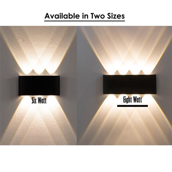 Quickway Imports Black 8 W Cool White 4000 K Decorative Indoor/Outdoor Wall Lamps Indoor/Outdoor - Set of 4