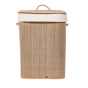 Wickerwise Square Collapsible Waterproof Laundry Hamper with Lid and Handles
