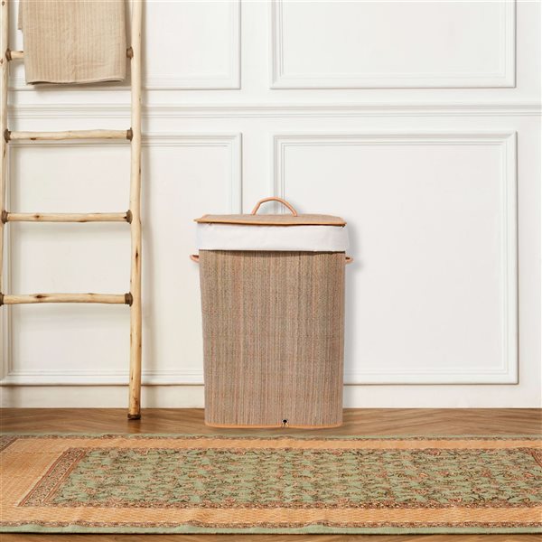 Panier à linge pliable, 75 litres, grand panier à linge à 2