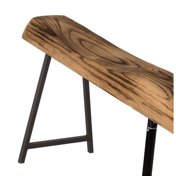 Banc d'appoint en bois rustique sculpté de Vintiquewise pour l'entrée, intérieur et extérieur