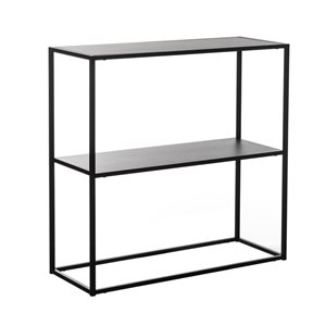 Console moderne en métal noir Fabulaxe avec étagère ouverte, 12 x 31,5 po