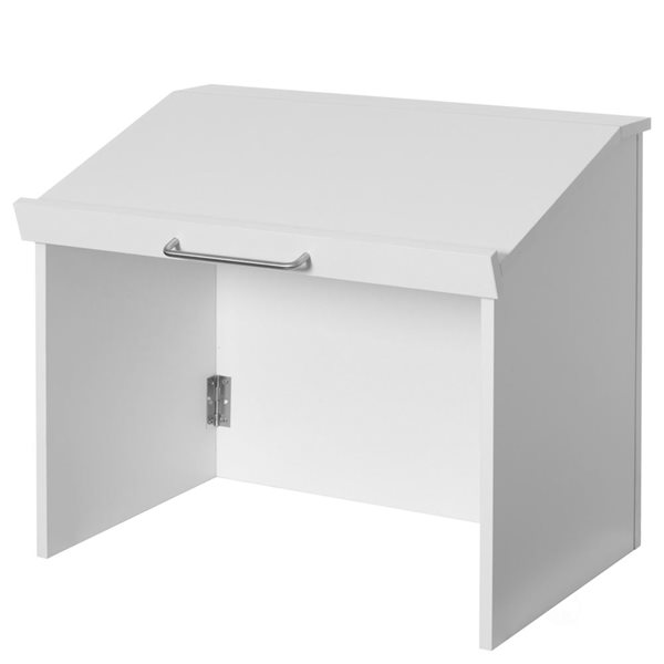 Basicwise Foldable Tabletop Portable Podium - White