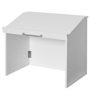 Basicwise Foldable Tabletop Portable Podium - White