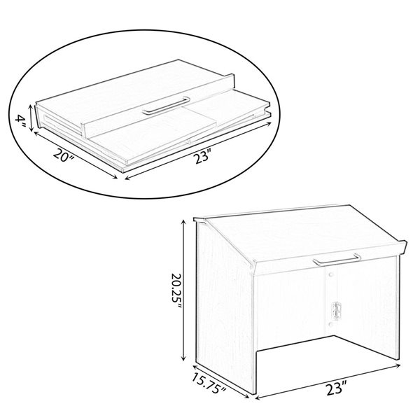 Pupitre pliable et portable Basicwise, blanc