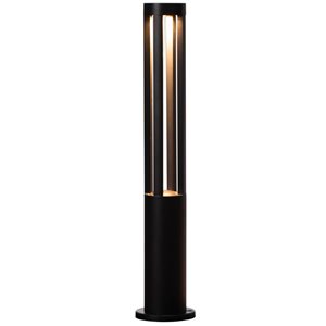 Gardenised Round Black LED Garden Aluminum Decorative Outdoor Bollard Light