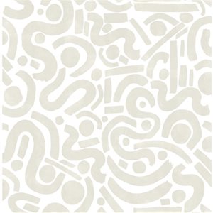 Papier peint autocollant Edie NuWallpaper 20,5 po l. x 18 pi L. taupe Géométrique, couvre 30,75 pi²