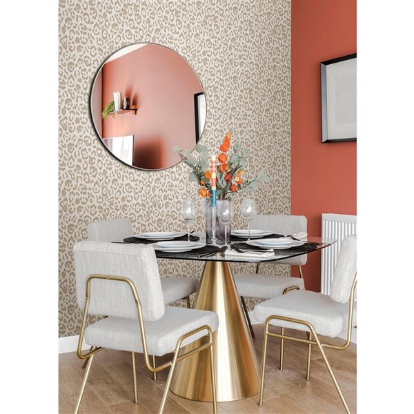 NuWallpaper Marlowe 20.5-in W x 18-ft L Taupe Leopard Pattern Peel and Stick Wallpaper - Covers 30.75 ft²