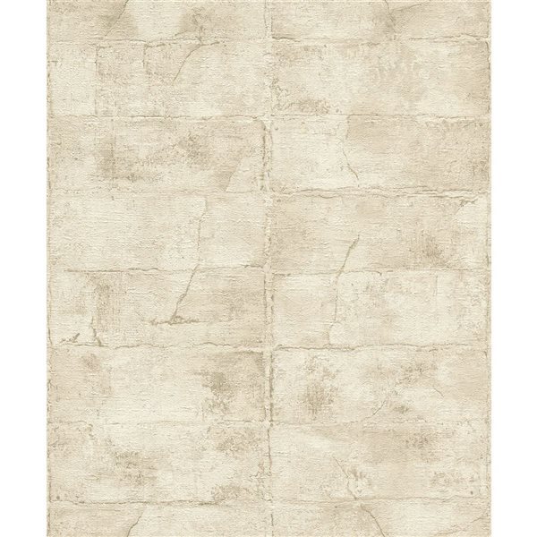 Advantage Clay 20.9-in W x 33-ft L Antique White Bricks Unpasted 3D Wallpaper - Covers 57.5 ft²