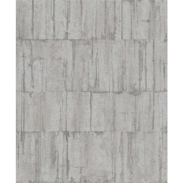 Advantage Buck 20.9-in W x 33-ft L Silver/Grey Abstract Industrial Design Unpasted 3D Wallpaper - Covers 57.5 ft²