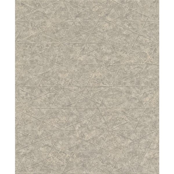 Advantage Seth 20.9-in W x 33-ft L Grey Triangle Unpasted 3D Wallpaper - Covers 57.5 ft²