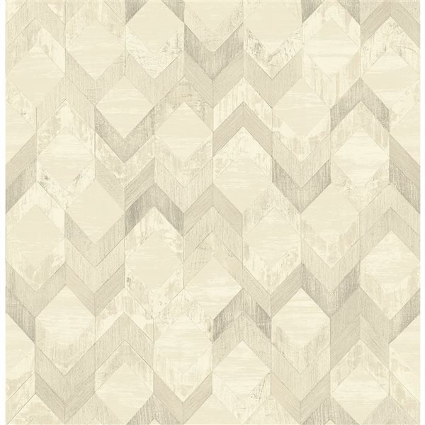 NuWallpaper Greer 20.5-in W x 18-ft L Gold Chevron Pattern Peel and Stick Wallpaper - Covers 30.75 ft²