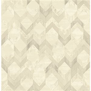 NuWallpaper Greer 20.5-in W x 18-ft L Gold Chevron Pattern Peel and Stick Wallpaper - Covers 30.75 ft²