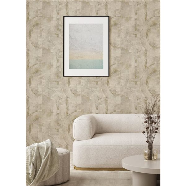 Advantage Abe 20.9-in W x 33-ft L Cream-White Geometric Unpasted 3D Wallpaper - Covers 57.5 ft²