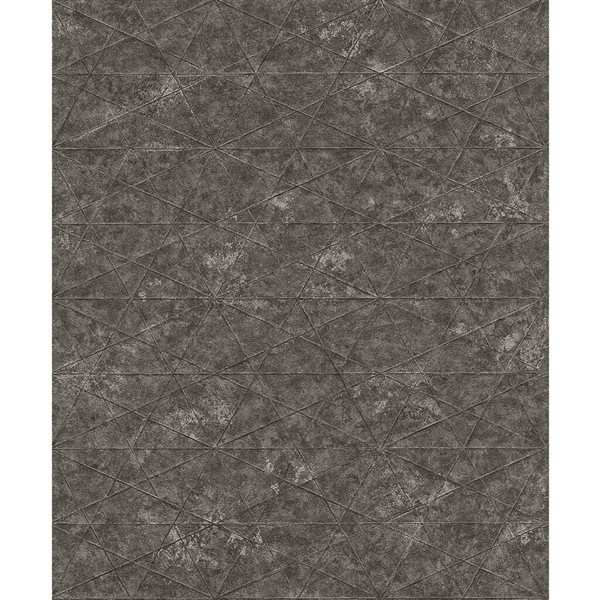 Advantage Seth 20.9-in W x 33-ft L Black Triangle Unpasted 3D Wallpaper - Covers 57.5 ft²