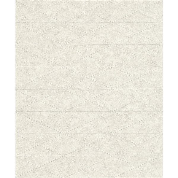 Advantage Seth 20.9-in W x 33-ft L White Triangle Unpasted 3D Wallpaper - Covers 57.5 ft²