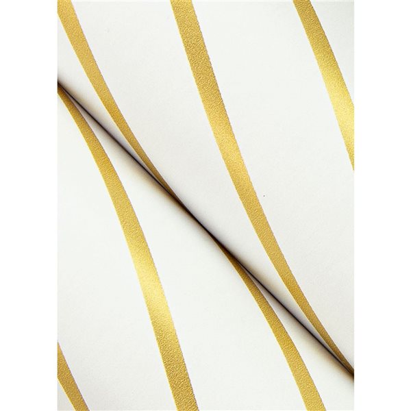 NuWallpaper Ramsey 20.5-in W x 18-ft L Cream/Gold Geometric Peel and Stick Wallpaper - Covers 30.75 ft²