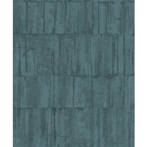 Advantage Buck 20.9-in W x 33-ft L Teal Abstract Industrial Design Unpasted 3D Wallpaper - Covers 57.5 ft²