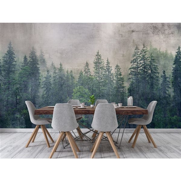 Dimex Forest Abstract Unpasted Mural - 12-ft 3-in W x 8-ft 2-in H