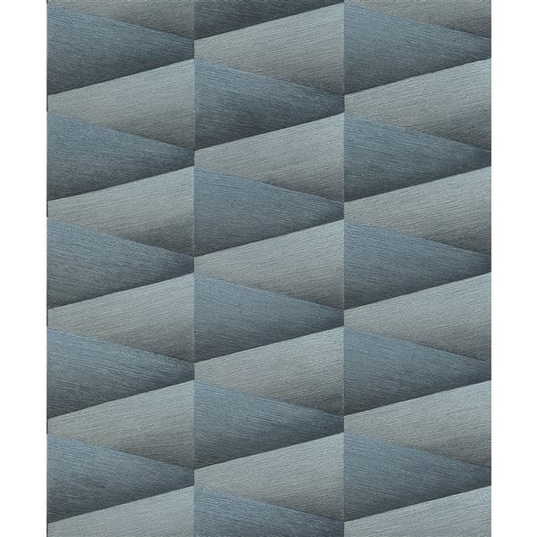 Advantage Shae 20.9-in W x 33-ft L Blue Triangle Unpasted 3D Wallpaper - Covers 57.5 ft²