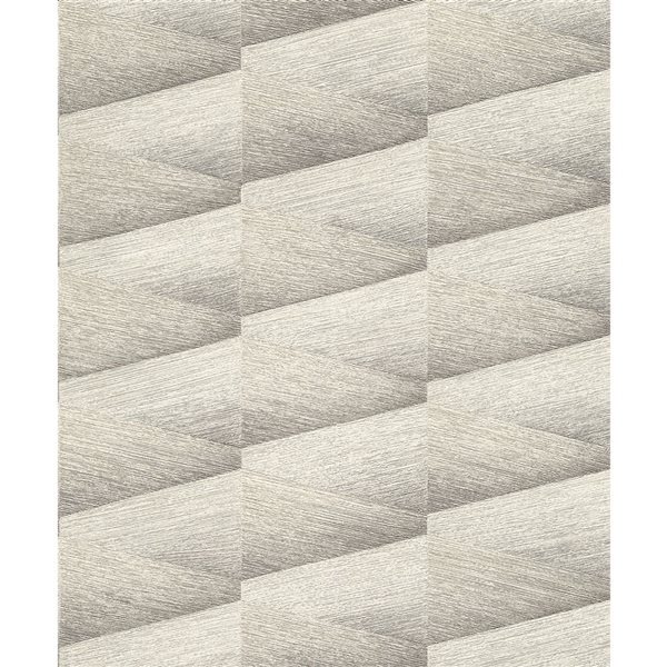 Advantage Shae 20.9-in W x 33-ft L Light Grey Triangle Unpasted 3D Wallpaper - Covers 57.5 ft²