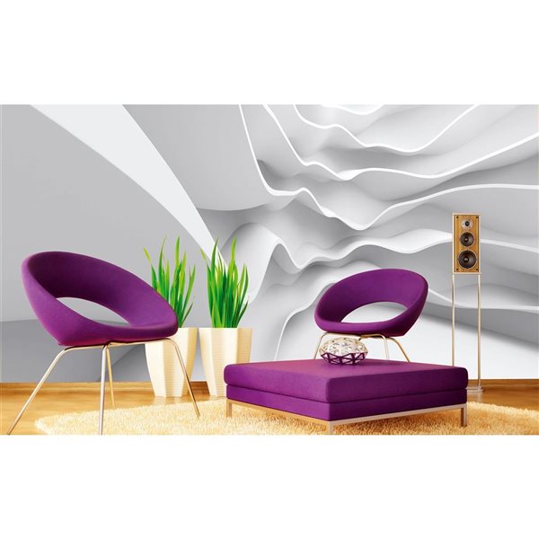 Dimex Futuristic Wave Unpasted Mural - 12-ft 3-in W x 8-ft 2-in H