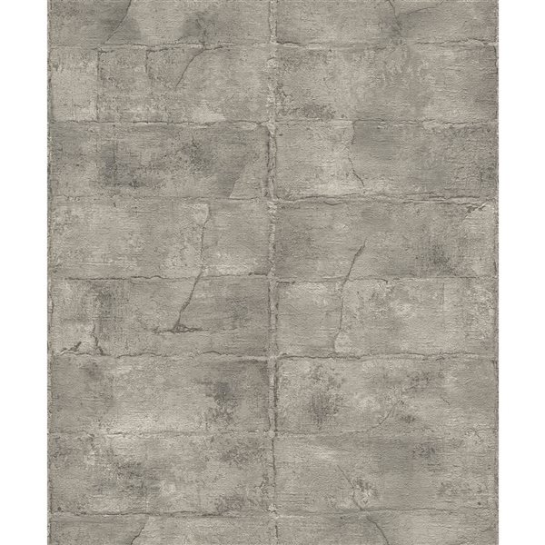 Advantage Clay 20.9-in W x 33-ft L Light Grey Bricks Unpasted 3D Wallpaper - Covers 57.5 ft²