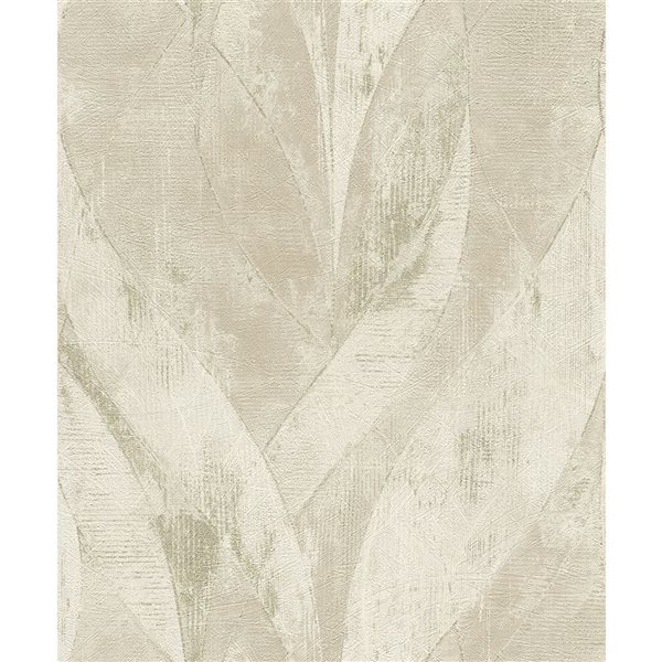 Advantage Blake 20.9-in W x 33-ft L Taupe/Cream Abstract Leafs Unpasted 3D Wallpaper - Covers 57.5 ft²