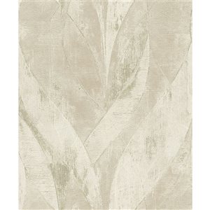 Advantage Blake 20.9-in W x 33-ft L Taupe/Cream Abstract Leafs Unpasted 3D Wallpaper - Covers 57.5 ft²