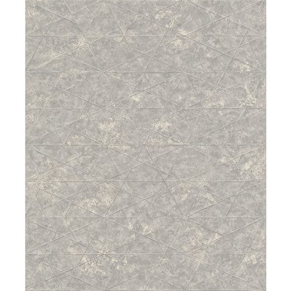 Advantage Seth 20.9-in W x 33-ft L Light Grey Triangle Unpasted 3D Wallpaper - Covers 57.5 ft²