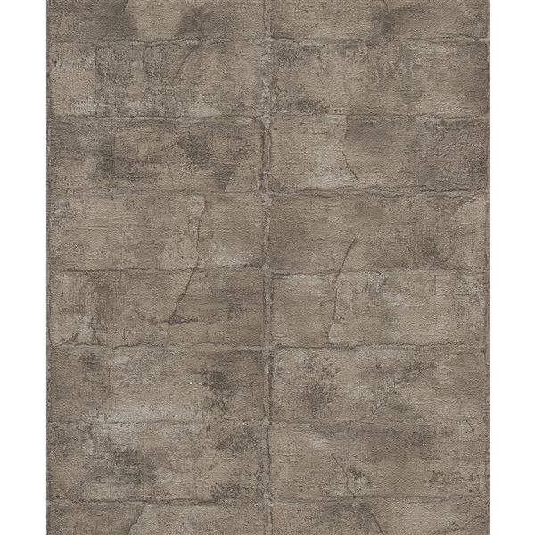 Advantage Clay 20.9-in W x 33-ft L Dark Grey Bricks Unpasted 3D Wallpaper - Covers 57.5 ft²