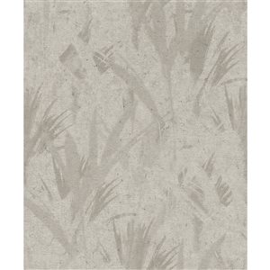 Papier peint 3D non encollé Chet Advantage 20,9 po l. x 33 pi L. gris clair abstrait botanique, couvre 57,5 pi²