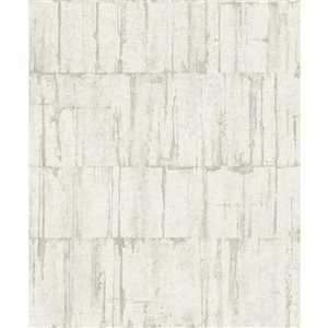 Advantage Buck 20.9-in W x 33-ft L Off-White/Grey Abstract Industrial Design Unpasted 3D Wallpaper - Covers 57.5 ft²