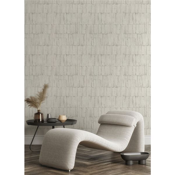 Advantage Buck 20.9-in W x 33-ft L Off-White/Grey Abstract Industrial Design Unpasted 3D Wallpaper - Covers 57.5 ft²