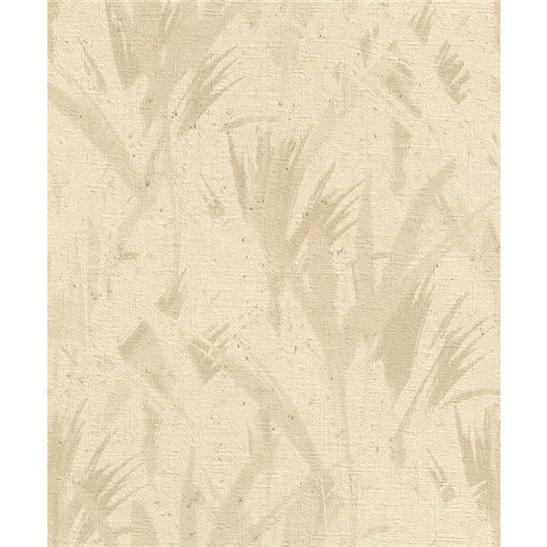 Papier peint 3D non encollé Chet Advantage 20,9 po l. x 33 pi L. beige abstrait botanique, couvre 57,5 pi²