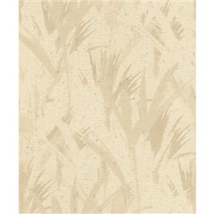 Papier peint 3D non encollé Chet Advantage 20,9 po l. x 33 pi L. beige abstrait botanique, couvre 57,5 pi²