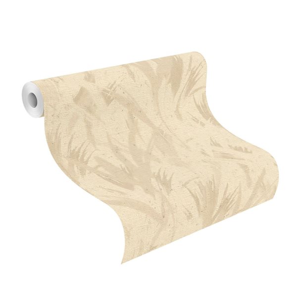 Papier peint 3D non encollé Chet Advantage 20,9 po l. x 33 pi L. beige abstrait botanique, couvre 57,5 pi²