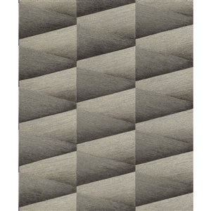 Papier peint 3D non encollé Shae Advantage 20,9 po l. x 33 pi L. gris foncé triangle, couvre 57,5 pi²