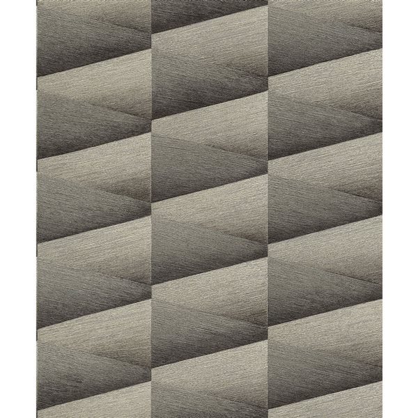 Advantage Shae 20.9-in W x 33-ft L Dark Grey Triangle Unpasted 3D Wallpaper - Covers 57.5 ft²