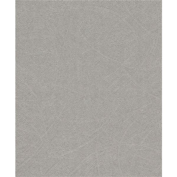 Papier peint 3D non encollé Blain Advantage 20,9 po l. x 33 pi L. argent massif texturé, couvre 57,5 pi²