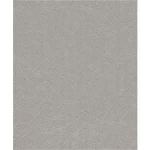 Papier peint 3D non encollé Blain Advantage 20,9 po l. x 33 pi L. argent massif texturé, couvre 57,5 pi²