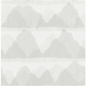 NuWallpaper 20.5-in W x 18-ft L Grey Mountain Peak Peel and Stick String Wallpaper - Covers 30.75 ft²