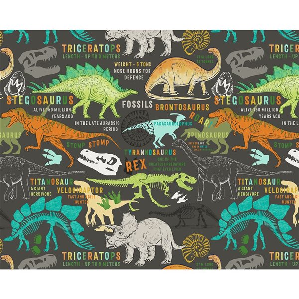 Wall Rogues Dinosaurs Mural 9-ft 10-in x 7-ft 10-in