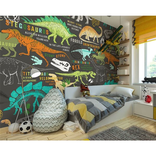 Wall Rogues Dinosaurs Mural 9-ft 10-in x 7-ft 10-in