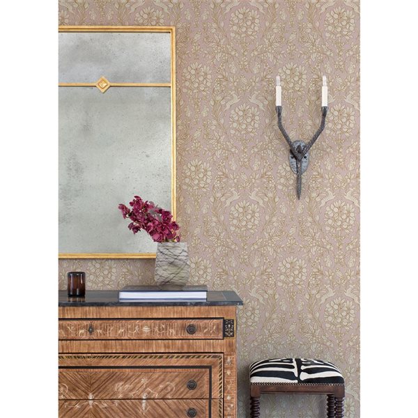 NuWallpaper Enchanted 20.5-in W x 18-ft L Blush Whimsical Peel and Stick Wallpaper - Covers 30.75 ft²