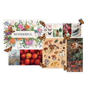 Décalques muraux de type collage sur le thème chalet de WallPops 28 po x 42 po