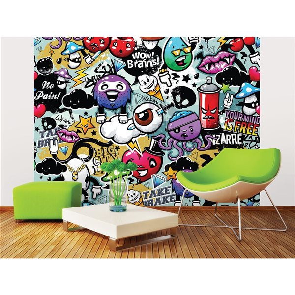 ohpopsi Graffiti Monster Mural 9-ft 10-in x 7-ft 10-in