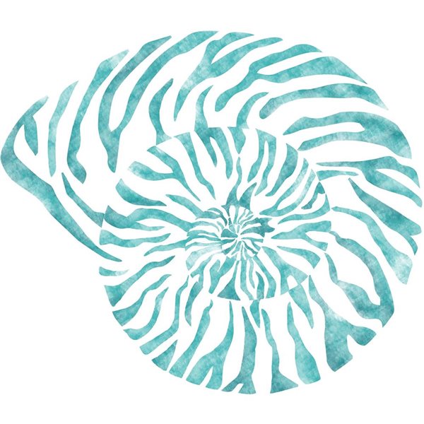 WallPops 17.25 x 39-in Self-Adhesive Nautilus Shell Wall Decal - Teal