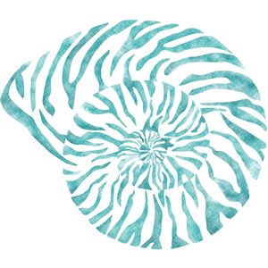 WallPops 17.25 x 39-in Self-Adhesive Nautilus Shell Wall Decal - Teal