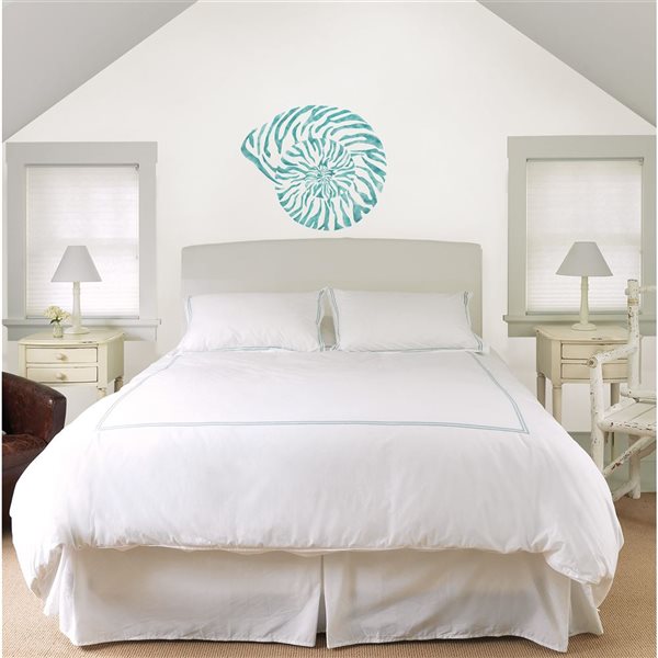 WallPops 17.25 x 39-in Self-Adhesive Nautilus Shell Wall Decal - Teal